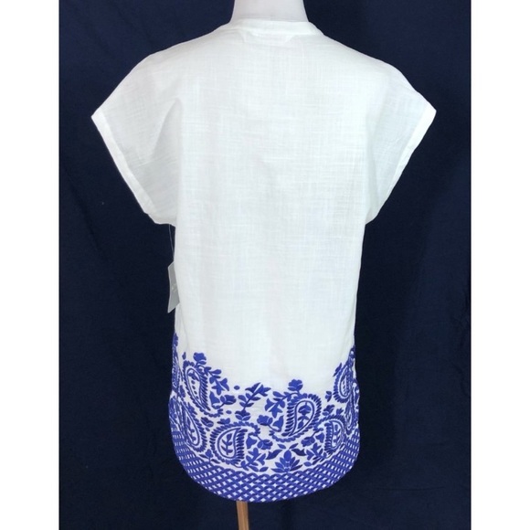 Athleta Tunic | XL | White with Navy Embroidery - Picture 3 of 8